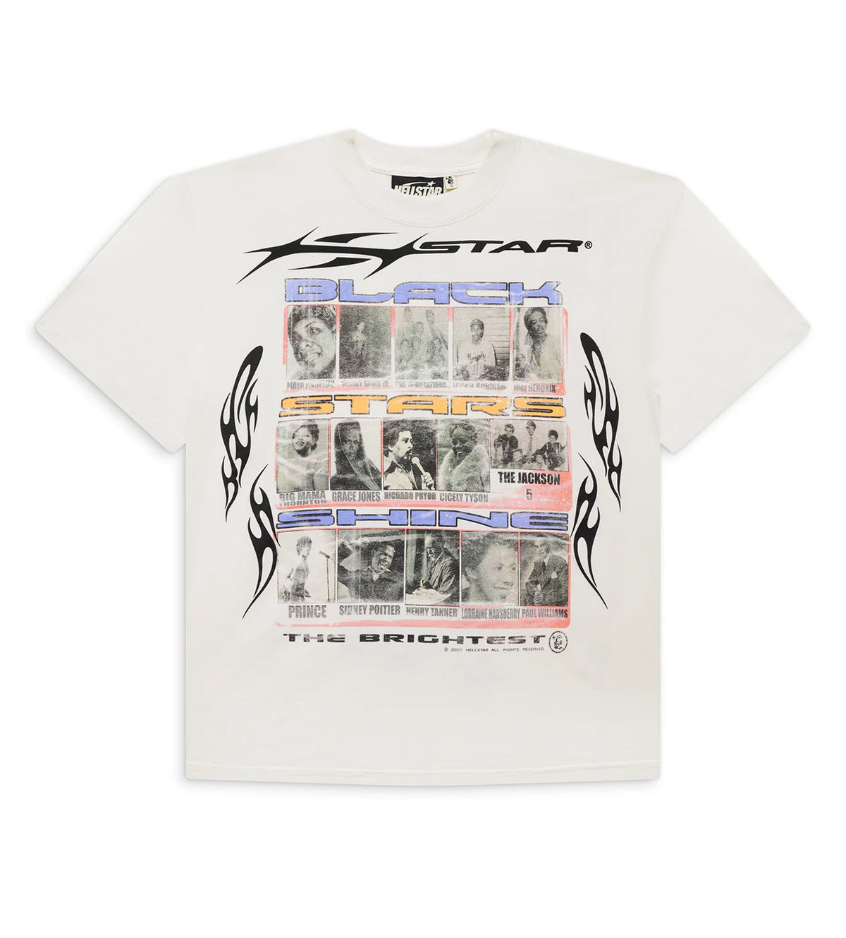 Hellstar Black Stars Shine Tee White
