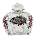 Hellstar *Unreleased* Records Flame Glitter Zip Up Hoodie